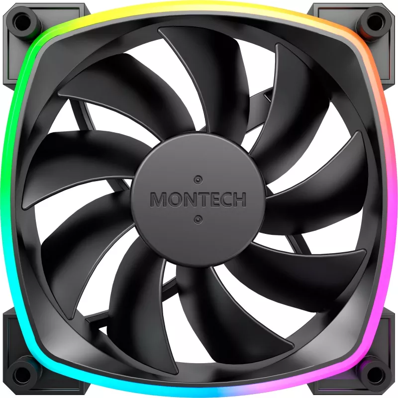 MONTECH AX120 120mm ARGB 3 gab. korpusa ventilatori - melns