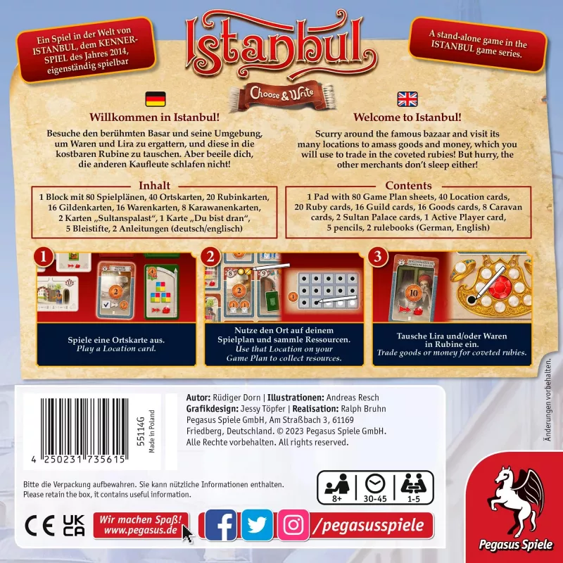 Istanbul - Choose & Write, galda spēle