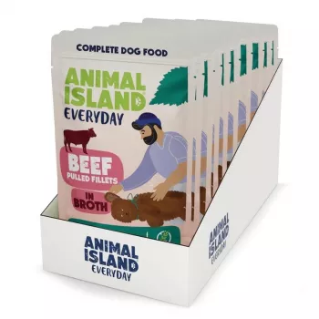 ANIMAL ISLAND liellopu filejas buljonā suņiem 10x150g