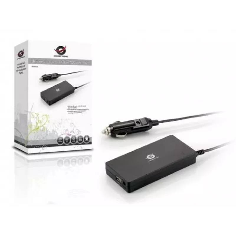 Conceptronic CNB90CAR barošanas adapteris/invertors Auto 90 W Melns