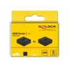 DeLock HDMI 2 - 1 divvirzienu 4K 60 Hz kompakts - Mazumtirdzniecības iepakojums - Video/Audio pārslēdzējs - 2 x HDMI - Galddatoram (64072)