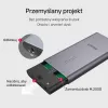 SSD korpuss Unitek S1206A diviem M.2 NVMe PCIe Gen3 x4 diskdziņiem, USB 3.2 Gen 2 (10 Gbit/s), alumīnija, USB-C, komplektā barošanas avots