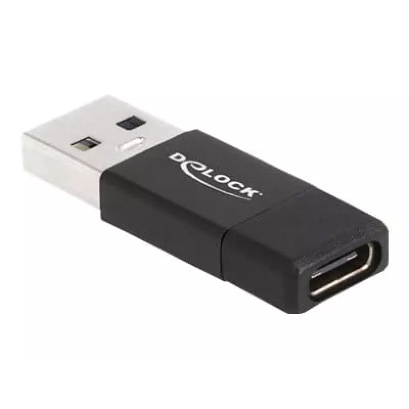 DeLOCK 60001 Kabeļu savienotāju adapteris USB A USB C melns