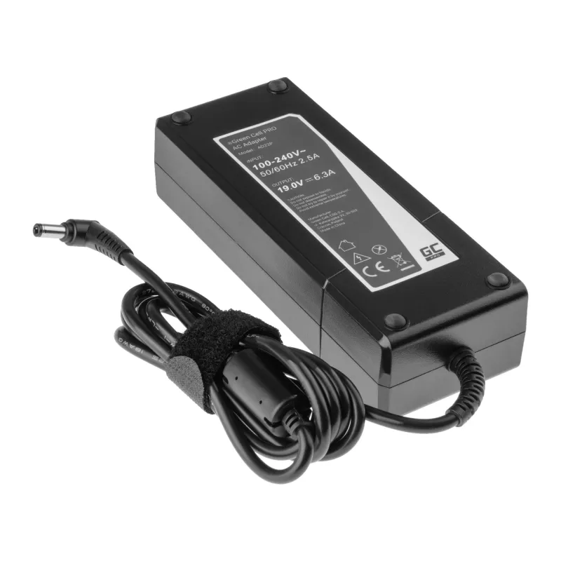 Strāvas adapteris/invertors Green Cell AD22P 120 W 19 V 6,3 A ASUS klēpjdatoriem, iekštelpām, melns