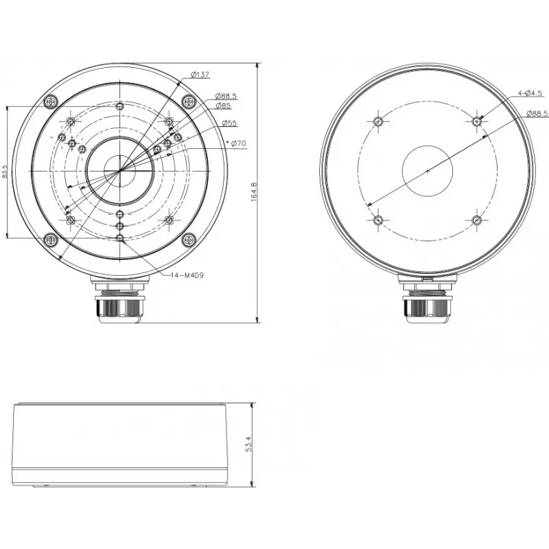 HIKVISION DS-1280ZJ-S Melns BOX