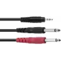 Adaptera kabelis Omnitronic 3.5mm uz 2×3.5mm, stereo sadalītājs, 1.5 m