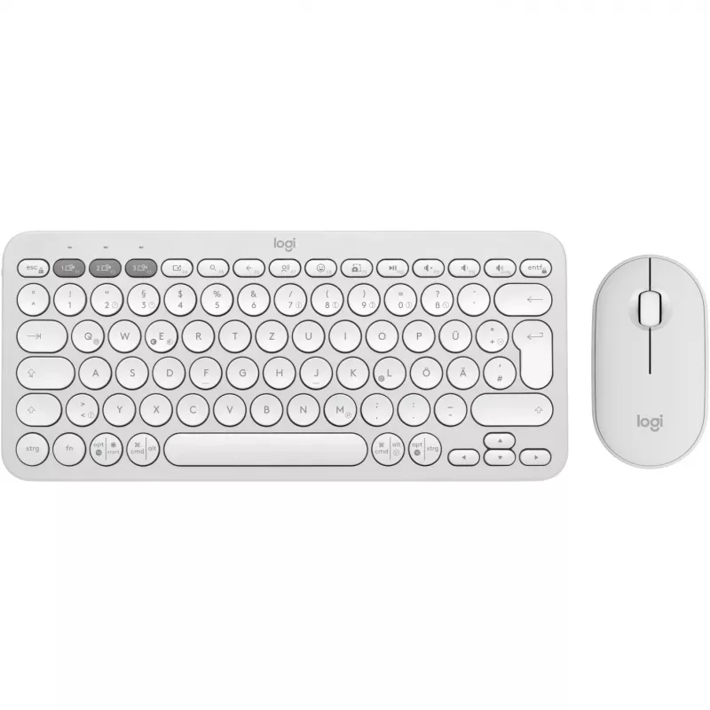 Logitech Pebble 2 Combo komplekts, balts, bezvadu, vācu, 920-012204