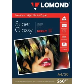 Fotopapīrs Lomond Premium 260 g/m² A4 Super Glossy, 20 loksnes