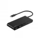 Belkin Connect, USB Type-C, HDMI, USB 2.0 Type-A, USB 3.2 Gen 1 (3.1 Gen 1) Type-C, MicroSD (TransFlash), SD, Melns, Apaļš kabelis, 0,2 m