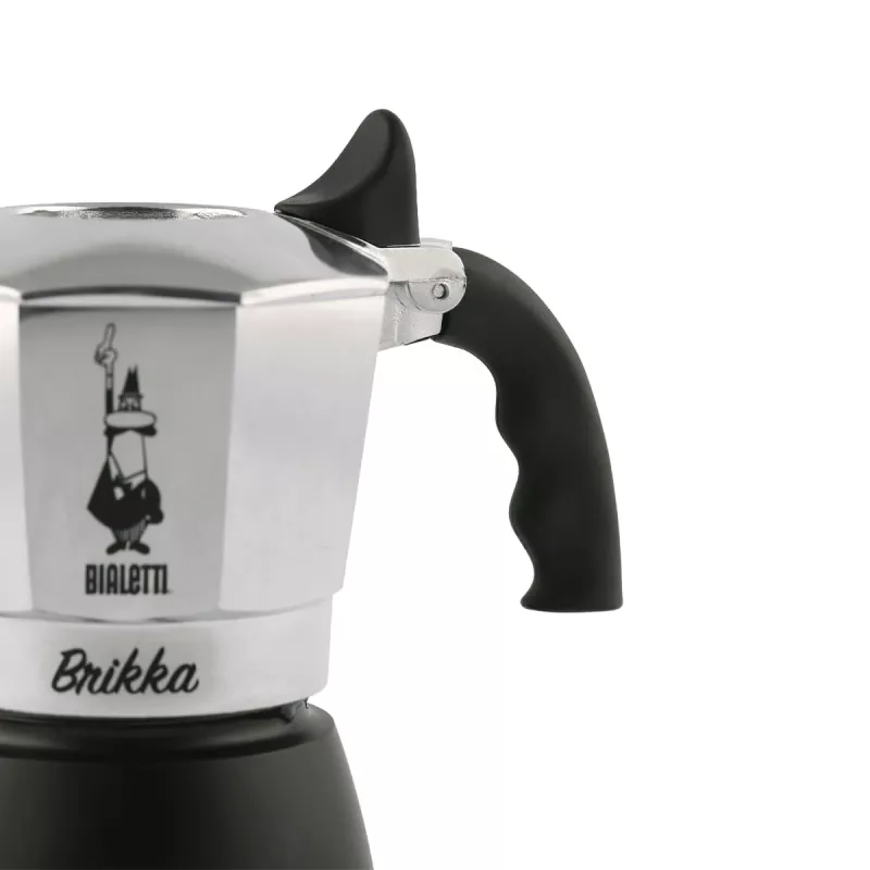 Moka katls Bialetti Brikka 0,17 L — plīts virsmas espresso automāts, 4 tasītēm, alumīnija, nav paredzēts indukcijai