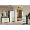 Kumode 2 durvis 3 atvilktnes top e shop M-MP-K-MAL-2D3S-ANTBIA — Antracīta rāmis, Baltas durvis, 1200×750×400 mm