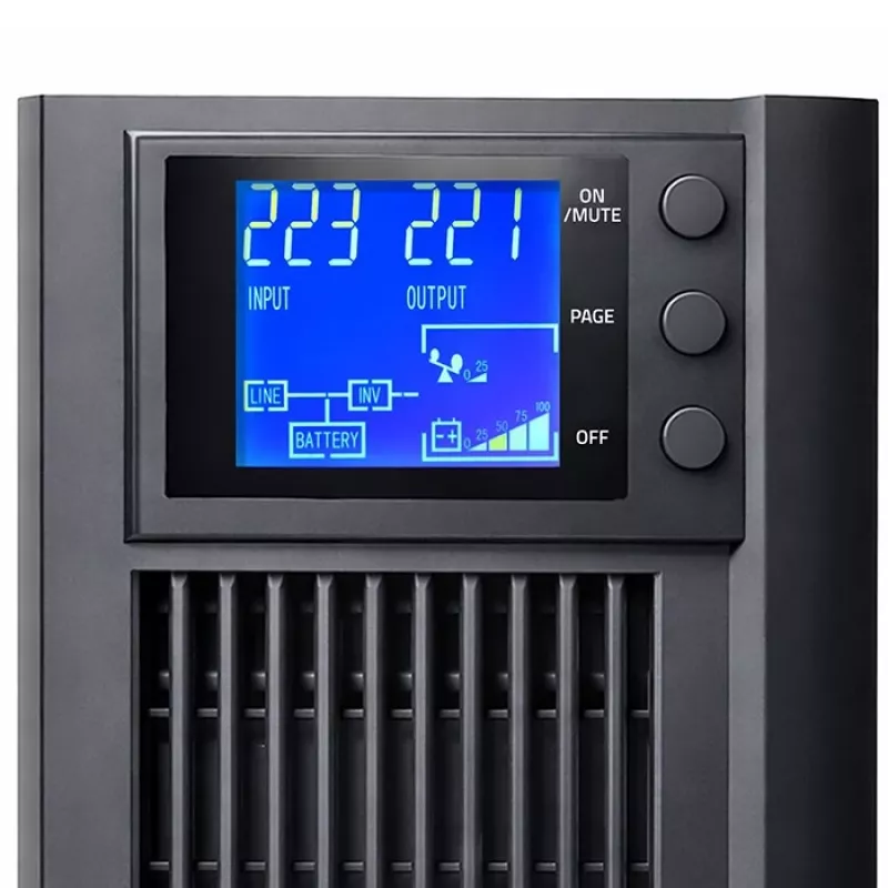 UPS QOLTEC Pure Sine Wave 1kVA 800W ar AVR un LCD displeju