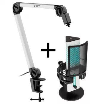 Endgame Gear MICARM + XSTRM USB mikrofons – balts