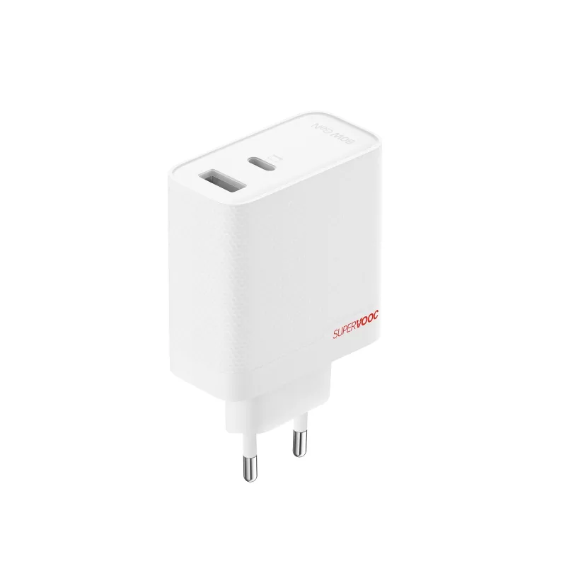 OnePlus 80W strāvas adapteris (Type-C + Type-A)