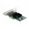 DeLOCK PCI Express x4 karte 4 x RJ45 Gigabit LAN BCM pelēka