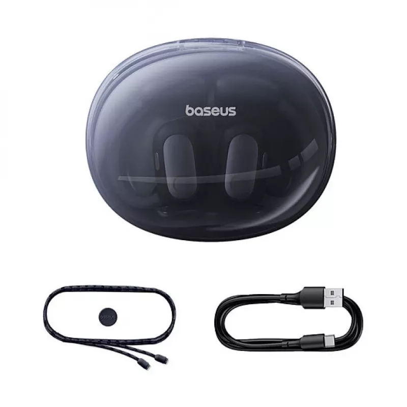 Baseus Eli Sport 1 atvērtas auss TWS Cosmic Melns USB kabelis