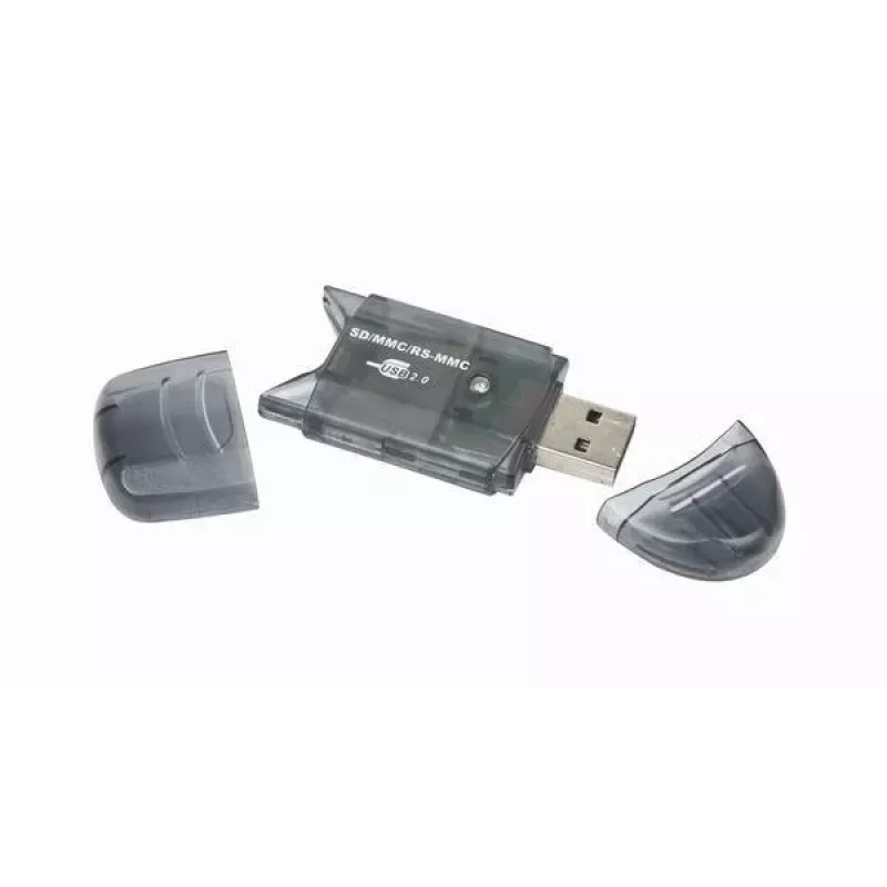 USB 2.0 karšu lasītājs Gembird FD2-SD-1 — MMC/SD/SDHC/SDXC, 73×30×10 mm, 13 g, melns