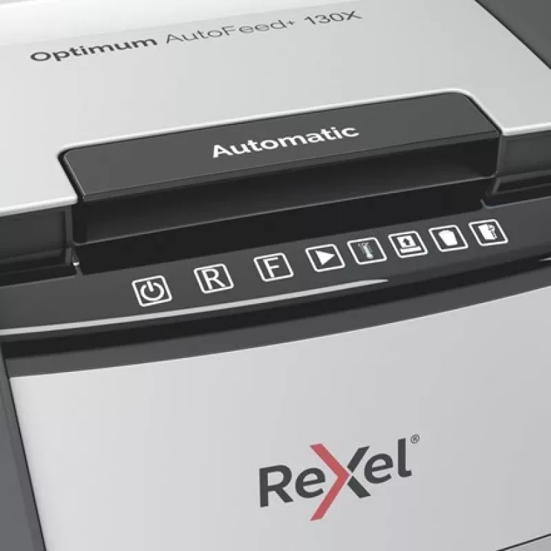 Rexel Optimum AutoFeed+ 130X papīra smalcinātājs Krustveida smalcināšana 55 dB 22 cm Melns, Sudraba