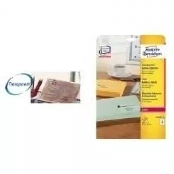 Caurspīdīgas printera etiķetes Avery L7551-25