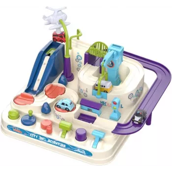 Rotaļu sacīkšu trases komplekts Extralink TOYS — viedās automašīnas spēļu komplekts, modulāras trases detaļas, ar baterijām darbināmi transportlīdzekļi
