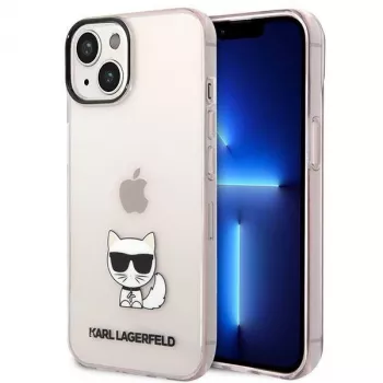 Karl Lagerfeld KLHCP14MCTRI Iphone 14 Plus / 15 Plus 6.7 Hardcase Rozā / Rozā Caurspīdīgs Choupette Korpuss