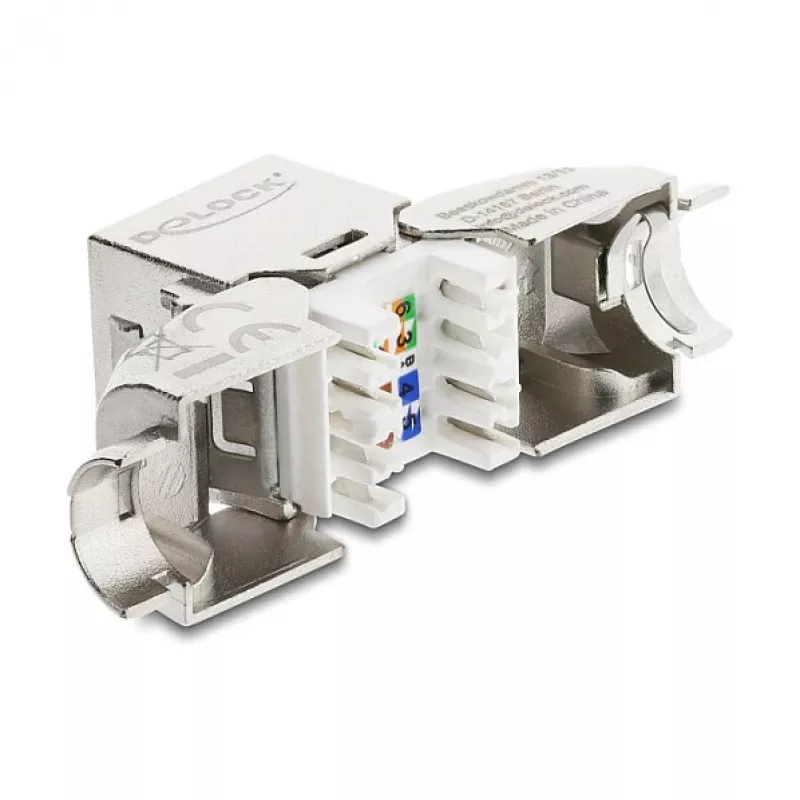 DeLOCK Keystone modulis RJ45 ligzda uz LSA Cat.6A metāla fiksators bezinstrumentu 90° leņķa ekranēts