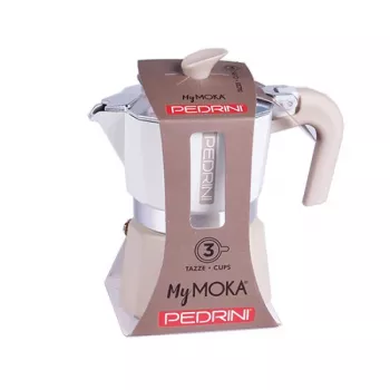 Moka katliņš Pedrini 02CF168 — alumīnija espresso pagatavošanas ierīce, 3 krūzīšu tilpums