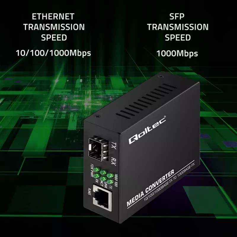 Mediju pārveidotājs SWITCH Ethernet 1x RJ45 1x SFP