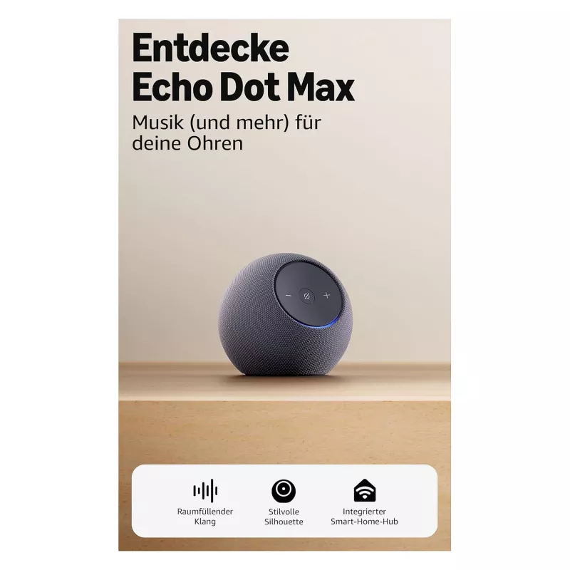 Amazon Echo Dot Max 2025 izlaidums - Grafīts - Bluetooth (B0DKLFHZDH)