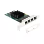 DeLOCK PCI Express x4 karte 4 x RJ45 Gigabit LAN BCM pelēka