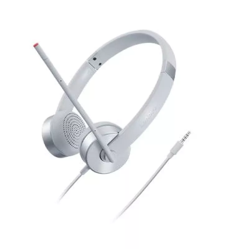 Lenovo 100 Stereo Analogā Austiņa Birojam/Zvanu centram Sudraba