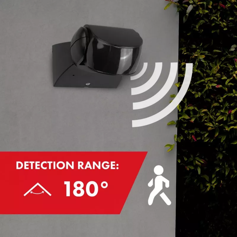 PIR kustības sensors MACLEAN MCE201 B/B IP65 pasīvais infrasarkanais detektors, pret laikapstākļiem izturīgs