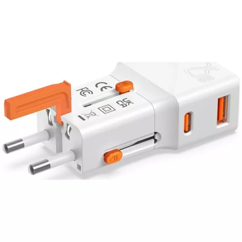 Ceļojumu lādētājs 25W World Travel 25W USB-C + A
