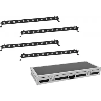 LED joslu komplekts EUROLITE 4x LED BAR-12 QCL RGBW ar transporta koferi