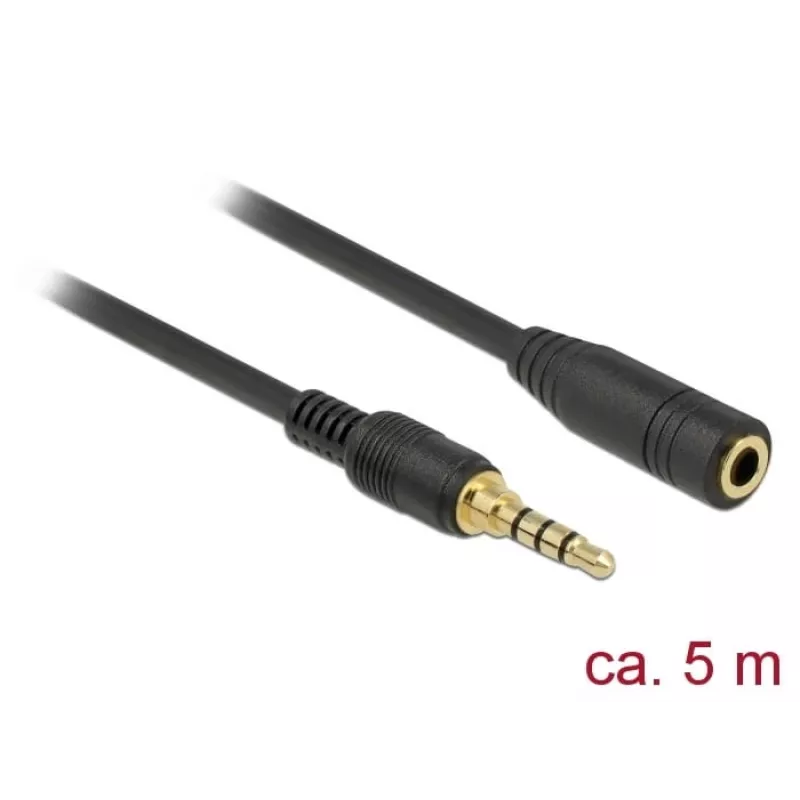Audio kabelis 3,5 mm tēviņš uz mātīti DeLOCK 85635 5 m Melns