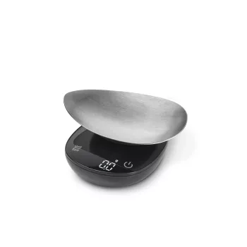 Virtuves svari Caso FinoCompact 03201 — 0,5 kg ietilpība, 1 g iedaļa, LED displejs, nerūsējošais tērauds/melns