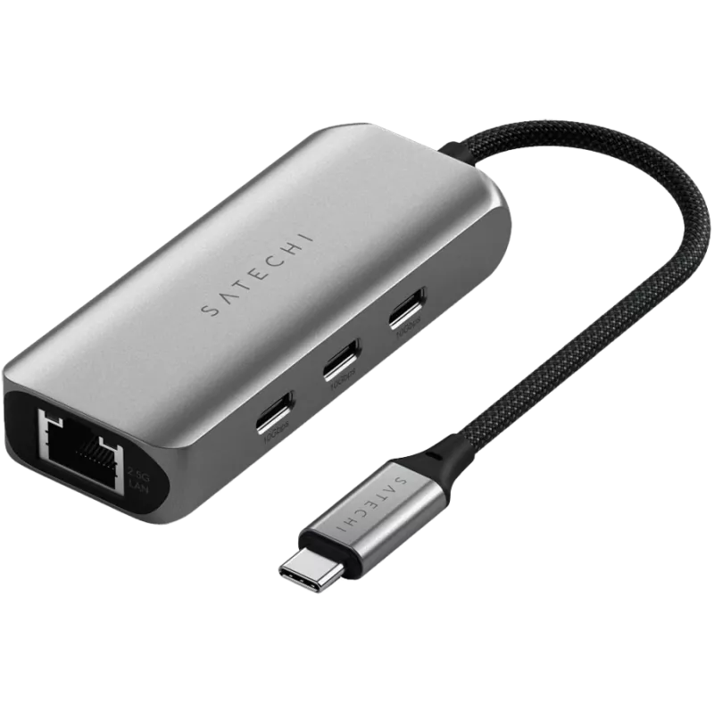 Satechi dokstacija 4-in-1 ST-H3C25EM USB-C 3.2 Gen2 Pelēka (ST-H3C25EM)