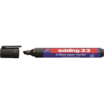 Pastāvīgais marķieris Edding 33 ar kaltveida uzgali, melns