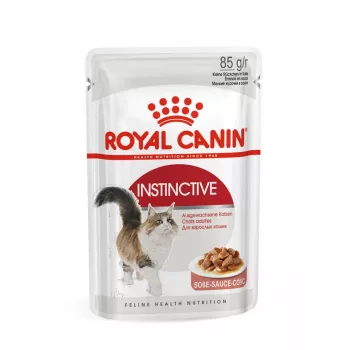 Mitrā kaķu barība Royal Canin Instinctive 12 x 85 g — mājputni, pieaugušiem kaķiem, urīnizvades sistēmas veselības atbalsts
