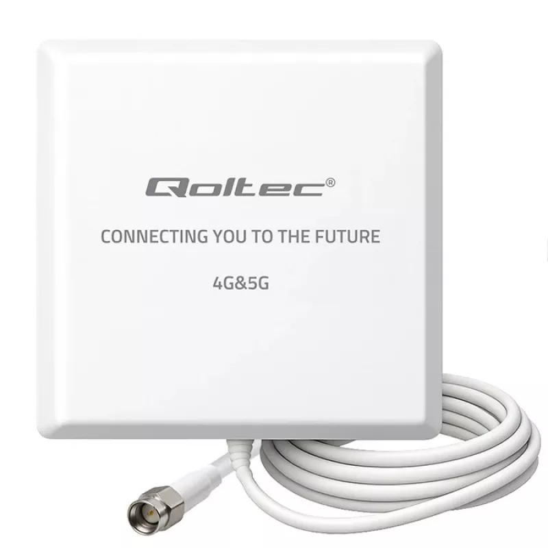 Ārējā 4G/5G LTE antena QOLTEC 9 dBi ar SMA savienotāju un 3 m kabeli