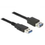 DeLOCK pagarinātāja vads USB3.0 - USB pagarinātāja vads - USB Type A (M) uz USB Type A (W) - USB3.0 - 5,0 m - melns (85058)