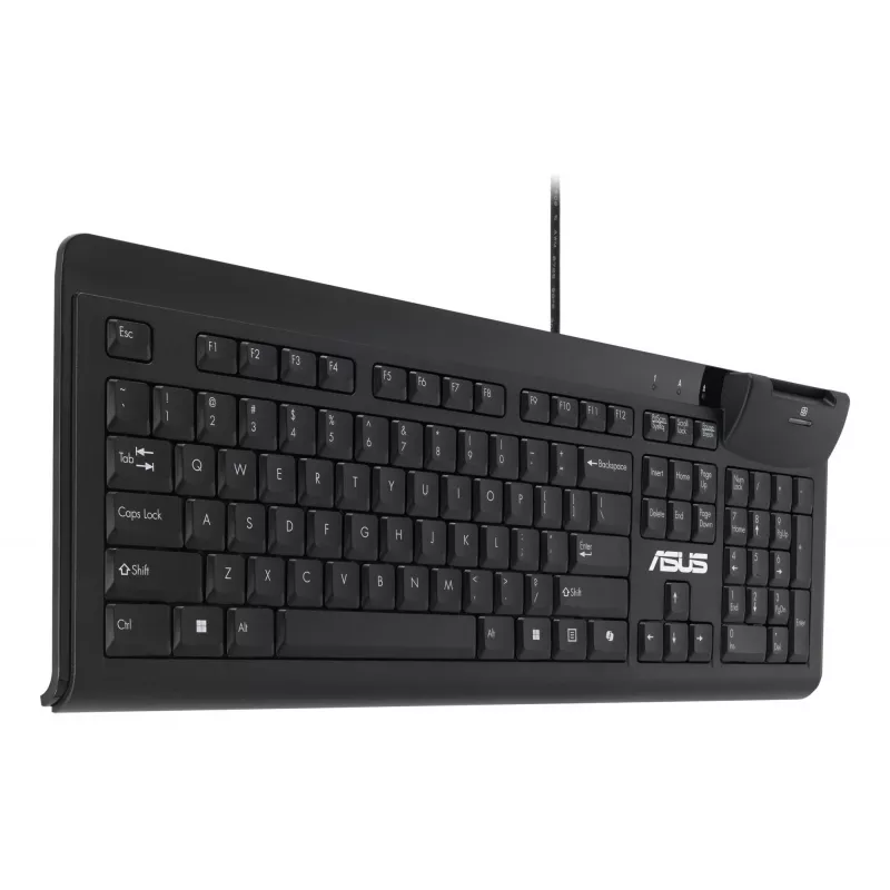 Vadu pilna izmēra tastatūra ASUS KU100 melna, igauņu izkārtojums, USB Type-A, 2 m kabelis