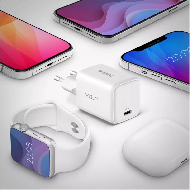 USB-C lādētājs YENKEE G45 VOLT 45W Power Delivery 3.0, 3A izeja