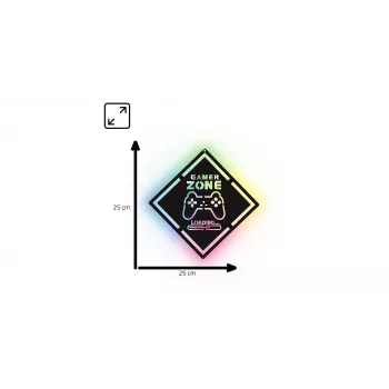 LED neona izkārtne MANTA MASNL132RGB Style Neon Lights GAMER ZONE, RGB apgaismota sienas dekorācija