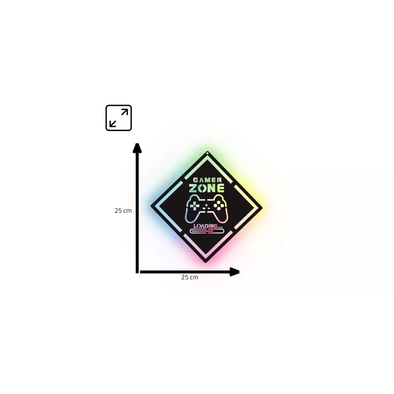LED neona izkārtne MANTA MASNL132RGB Style Neon Lights GAMER ZONE, RGB apgaismota sienas dekorācija