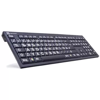 Klaviatūra Logickeyboard XL Print USB QWERTZ German Melns