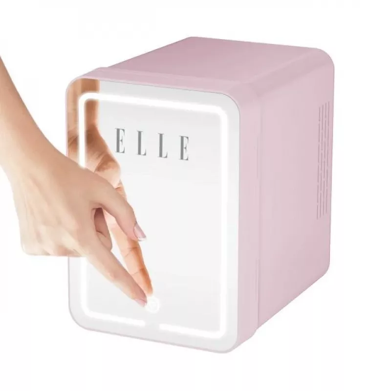 Mini ledusskapis ar LED kosmētikas spoguli Elle ESDAFX04PUEU 4 L, violets