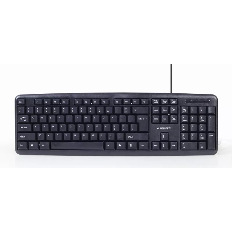 Gembird KBS-UO4-01 tastatūra, pele iekļauta, birojam, USB, QWERTY, ASV angļu, melna
