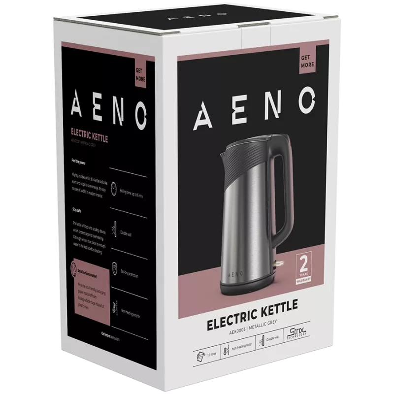 AENO EK3 elektriskā tējkanna 1.7 L 2200 W Melna