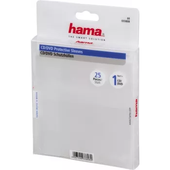 Hama CD/DVD aizsargapvalki, 25 gab. iepakojumā 25 diski Caurspīdīgs